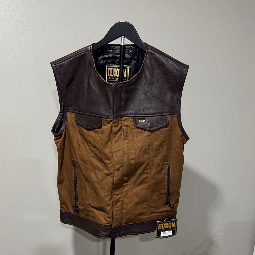 DIXXON Men's Two-Tone Leather Vest